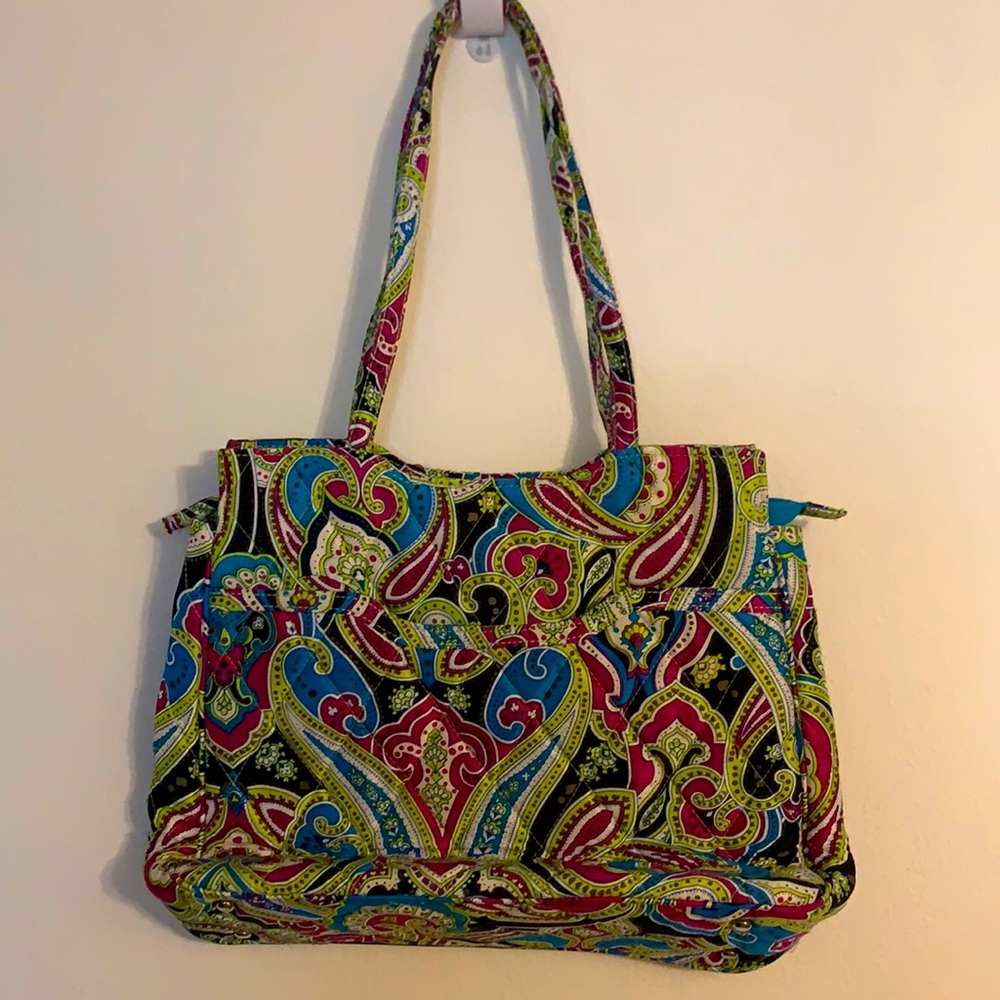 Vera Bradley zip bag. Paisley purple, green, blue